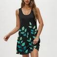 thumbnail image 5 of Ovzne Robes pour Femmes Robe Femme Robe Tendance Décontractée Imprimée avec Poches Sans Manches Col de Jardin Robe de Printemps Robe Imprimée Liquidation, 5 of 5