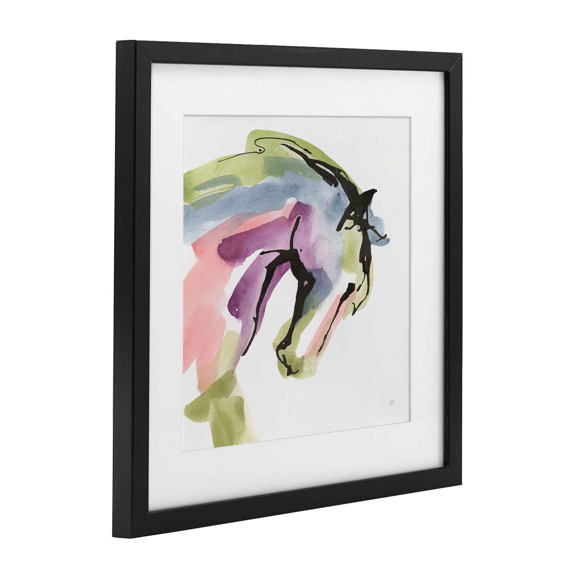 Stupell Industries Brushstroke Horse in Motion Black Framed Print Under Glass, design by Chris Paschke