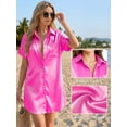 thumbnail image 6 of MOYIKO Swimsuit Coverup for Women Silk Stain Summer Tops Bathing Suit Cover Up Button Down Shirts Beach Outfits Dress, 6 of 7