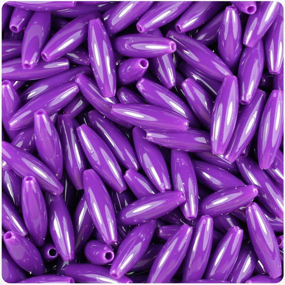 BeadTin Plum Neon Bright 19mm Spaghetti Craft Beads (150pcs)