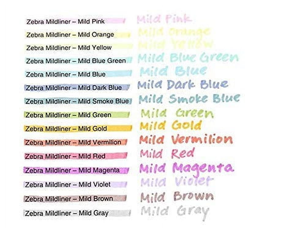Mildliner Highlighter Pen Set 20 Soft Pastel Colors, Double-Sided Tips