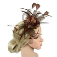 thumbnail image 5 of Prolriy Fascinators Hats for Women Hats for Women Fascinators Womens Flower Hat for Tea Party Wedding Church Hair Accessories for Women Coffee, 5 of 8