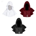 thumbnail image 3 of Bewildely Fiesta de Halloween Banquete Capucha Decoración Capa Mantón Decoración Adultos Medieval Cowl Hat Photo Prop Holiday Festival Accesorio Kits de decoración para fiestas Rojo Bewildely HA069098-02, 3 of 6