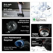 Segway DLX 2 Pro Electric Scooter, 18.6 mph Max Speed, 25 mile Range, UL Certified for Teens and Adults