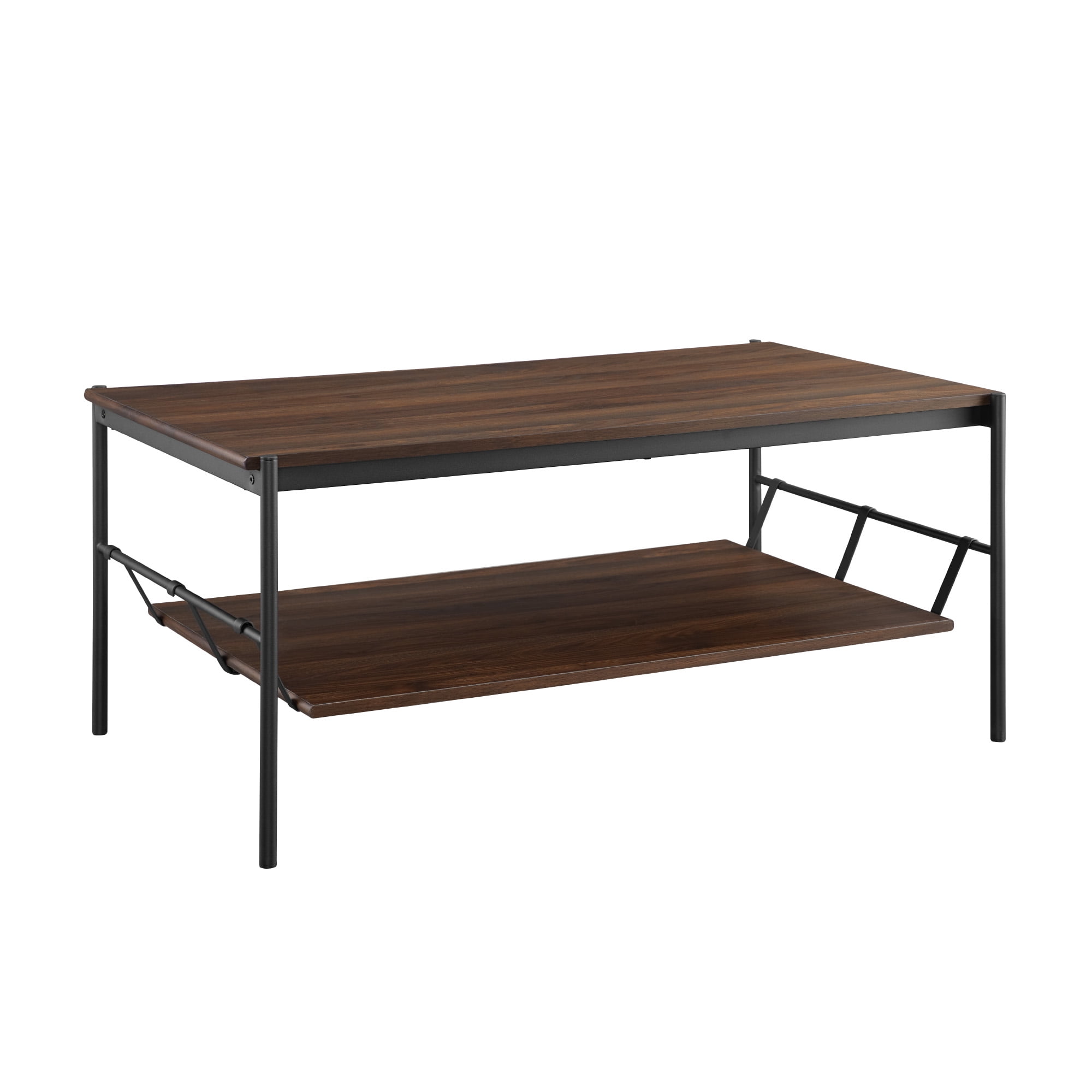 Manor Park Modern Coffee Table with Removable Shelf, Dark Walnut