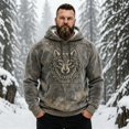 thumbnail image 2 of Telankuip Wolf Graphic Hoodies for Men Winter Flannel Warm Cozy Long Sleeve Drawstring Hooded Sweatshirts Retro Wild Animals Printed Soft Casual Pullover Tops with Pocket C-Brown XXXL, 2 of 8