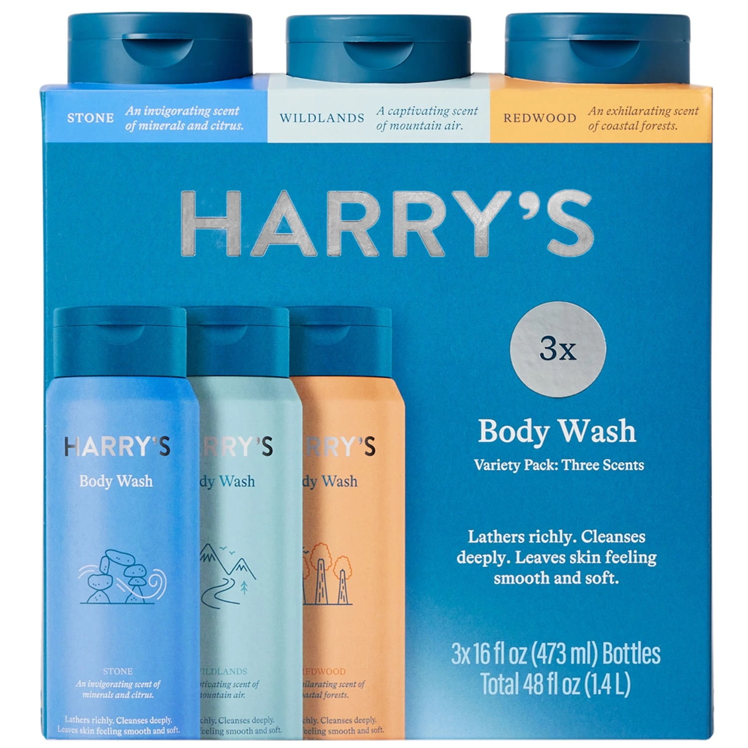Harry's Body Wash, Variety Pack, 16 Fluid Ounce (Pack of 3)