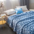 thumbnail image 2 of Plaid Flannel Sherpa Throw Blanket,Navy, 2 of 5