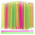thumbnail image 1 of 400pcs Spoon Straws Slushie Straws Spoon Scoop Straws Disposable Beverage Straws For Ice Cones, 1 of 3