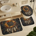 thumbnail image 6 of Vintage Oil Painting Floral Hummingbird 4 Pieces Shower Curtain Set, Abstract Spring Garden Green Leaf Animal Hummingbird Non-Slip Rugs Toilet Lid Cover Bath Mat and Bathroom Curtain, 6 of 8