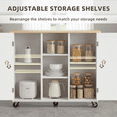 thumbnail image 2 of edx Kitchen Islands Carts with Storage Cabinets, Drop Leaf Countertop on Wheels Rolling, White, 2 of 8