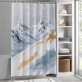 thumbnail image 3 of Grey Mountain Fabric Shower Curtain Gold Modern Art Washable Shower Curtains for Bathroom, Waterproof Bath Curtain with Hooks Home Decor 72x72in, 3 of 8
