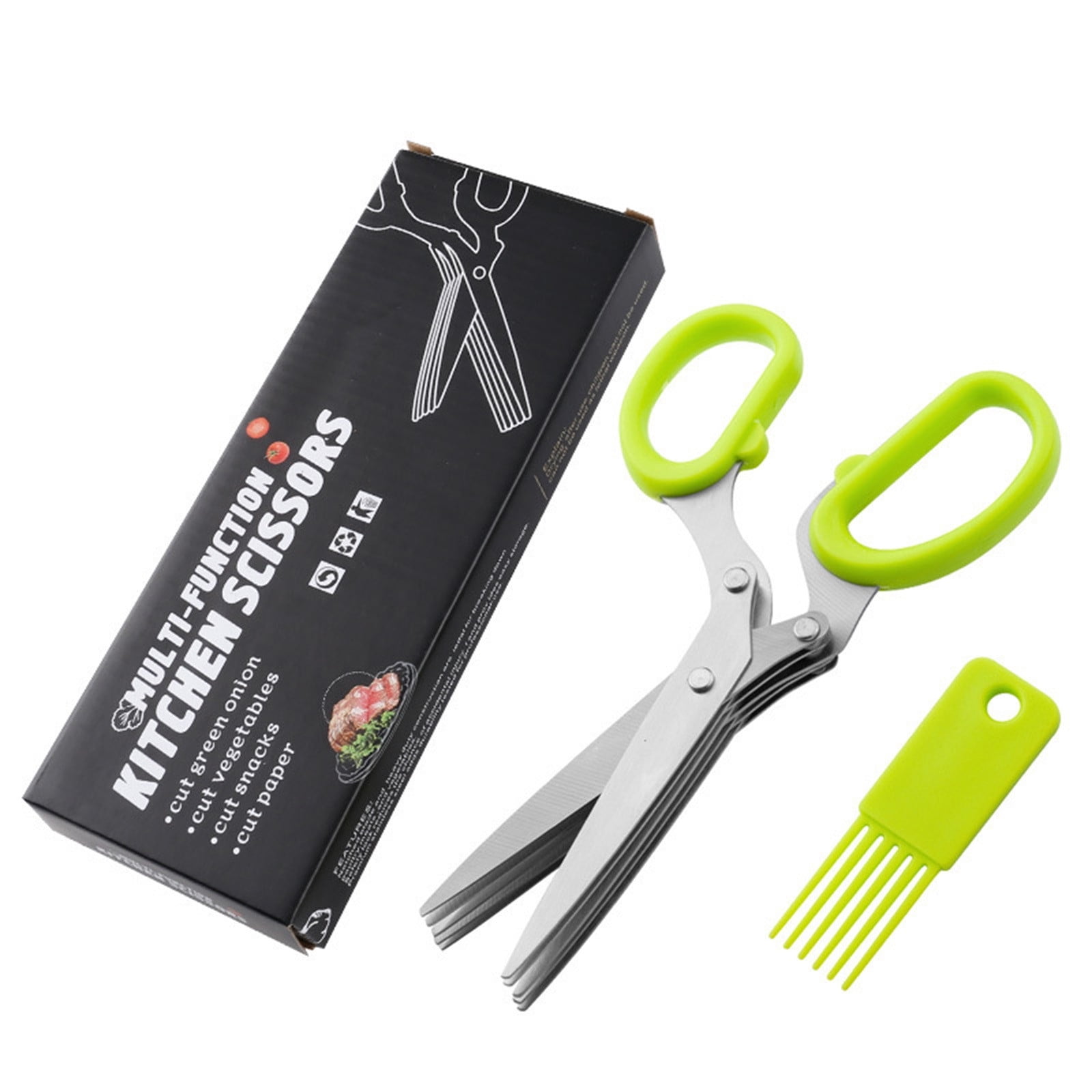 Dengmore Herb Scissors Multipurpose 5 Blade Kitchen Herb Shears Herb ...