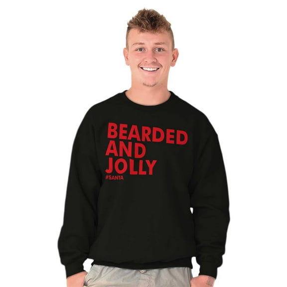 Xmas Bearded and Jolly Hashtag Santa Men's Crewneck Sweatshirt Brisco Brands S