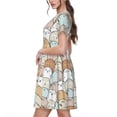 thumbnail image 2 of Balery Lovely Bear Vestidos sueltos de manga corta para mujer, vestidos de verano 2025, vestidos casuales de corte A con vuelo., 2 of 6