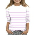 thumbnail image 1 of MeetoTime Mode Enfant Couleur Unie Imprimé Manches 3/4 Col Rond Hauts T-shirt pour Garçons Filles, 1 of 4