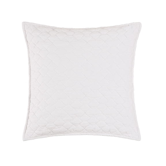 Regent Diamond Solid Soft White Accent Throw Pillow, 18" x 18" Bedding Decor