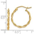 thumbnail image 4 of 14k Yellow Gold Polished 2.25mm Twisted Hoop Earrings - 14mm, 4 of 6