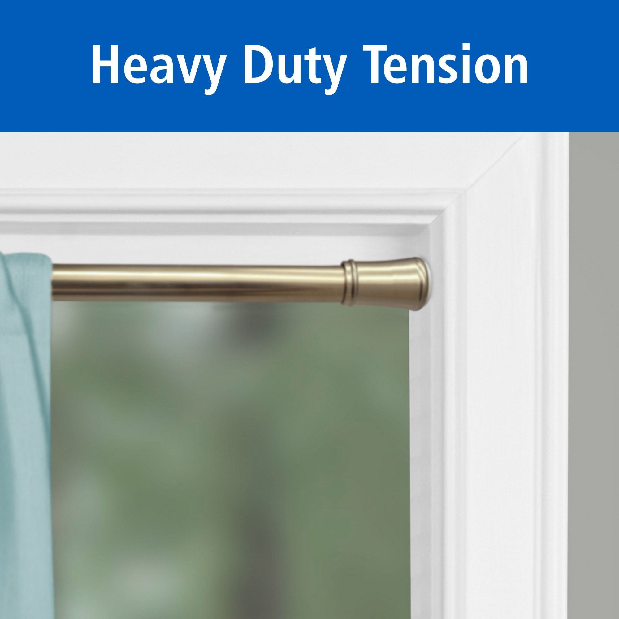 Mainstays Adjustable Window Tension Curtain Rod, 1" Diameter, 48-84", Gold