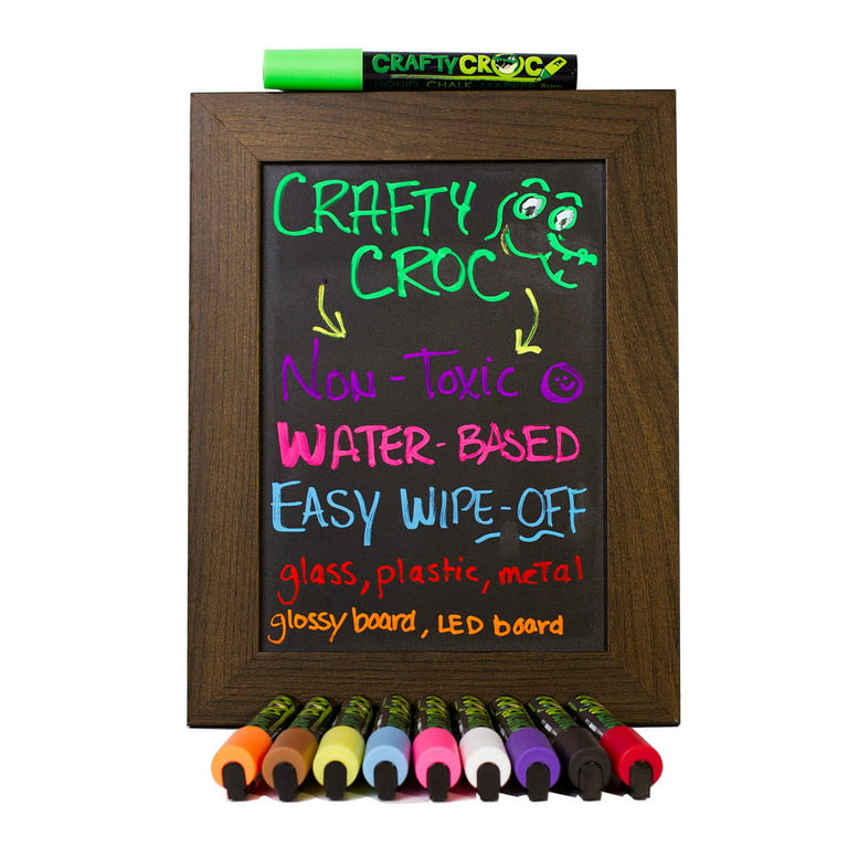 Crafty Croc Fine Tip Liquid Chalk Markers, Precise 3mm Tips, Vibrant Neon  Colors, 10-Pack 