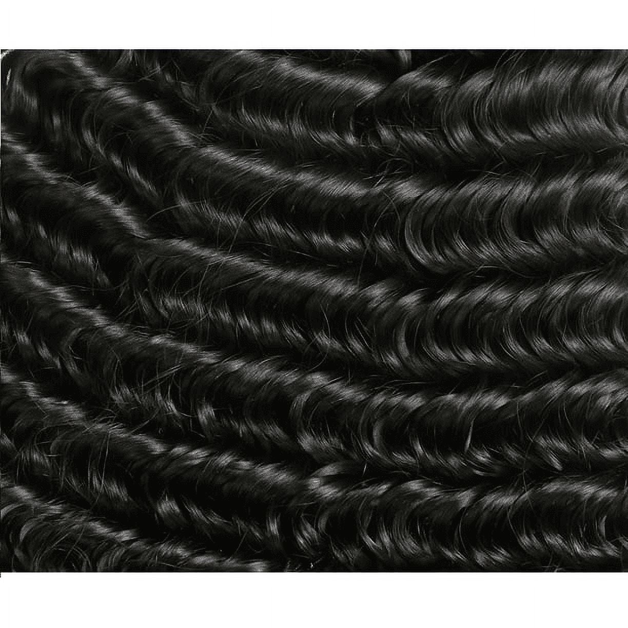 Deep Wave Bundles Brazilian Human Weave Hair 100% Human Wave Unprocessed Virgin Brazilian Human Hair Bundles Extensions Natural Color 10 inch