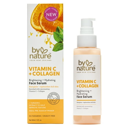 By Nature Skincare from New Zealand Vitamin C and Collagen Face Serum to Brighten and Hydrate All Skin Types