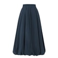 thumbnail image 5 of Women's High Waist Flared Blossom Midi Skirt Elastic Waist Skirt with Big Pockets Comfortable Casual Daily Skirt, 5 of 8