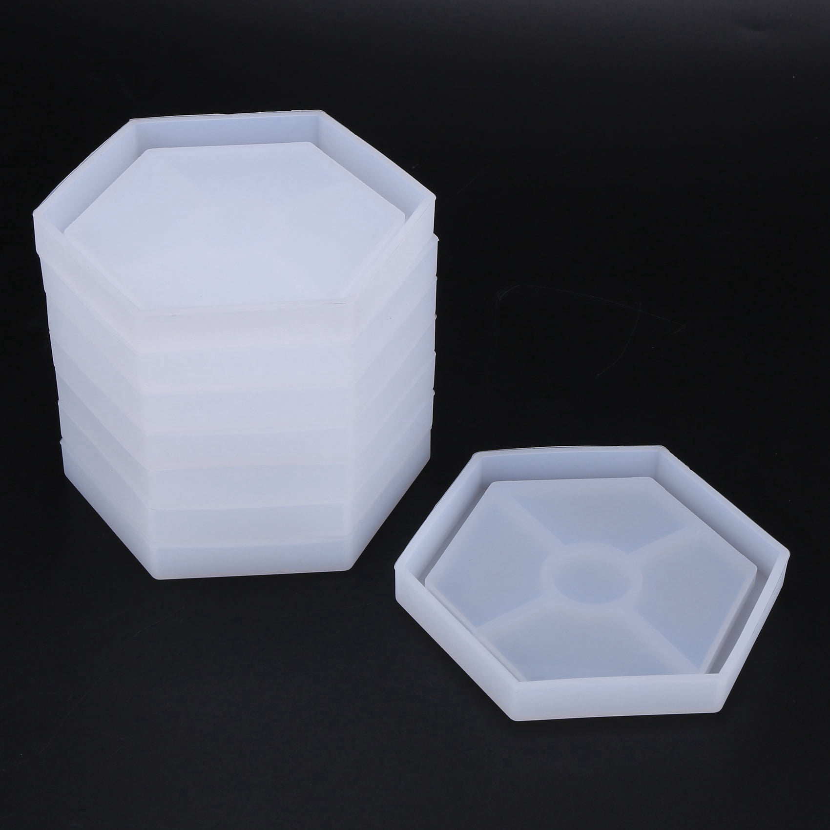 16 Pack Hexagon Silicone Coaster Molds Resin Mold, Epoxy for Casting with Resin, Concrete, Cement
