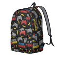 thumbnail image 2 of Game Controller Black Pattern Backpack for School, Cute School Bag with Adjustable Shoulder Straps and Padded Back, 15.7"x11.8"x5.5", 2 of 5