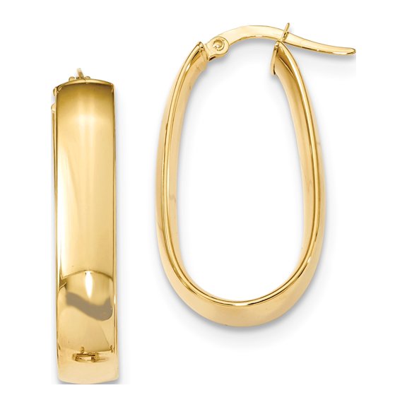 14k Yellow Gold Oval Hoop (16.6x31mm) Earrings