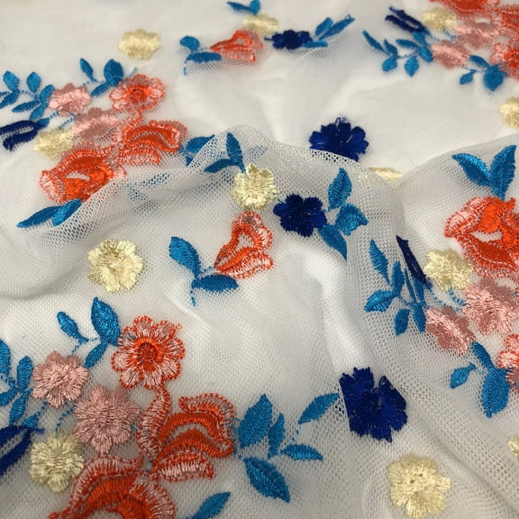 Sunrise Floral Embroidered Mesh