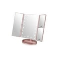 thumbnail image 7 of Makeup Vanity Mirror Magnifying with 21 LED Lights, Cosmetic Standing Table Mirror, 3X/2X Magnified Travel Foldaway Mirror, 180 Degree Rotation Rose Gold, 7 of 7