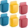 thumbnail image 1 of 6 Pieces Adhesive Remote Control Holder Wall Mount Media Storage Box Sticky Organizer for Phone Remote Control, Office Home School Use (White, Red, Yellow, Gray, Blue, Pink), 1 of 7