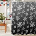 thumbnail image 6 of Shower Curtain Bathroom Set Winter Snowflakes on Black Waterproof Fabric Shower Curtains with Grommets&Hooks Christmas Art Privacy Bath Curtain for Bathtub 60x72in, 6 of 9