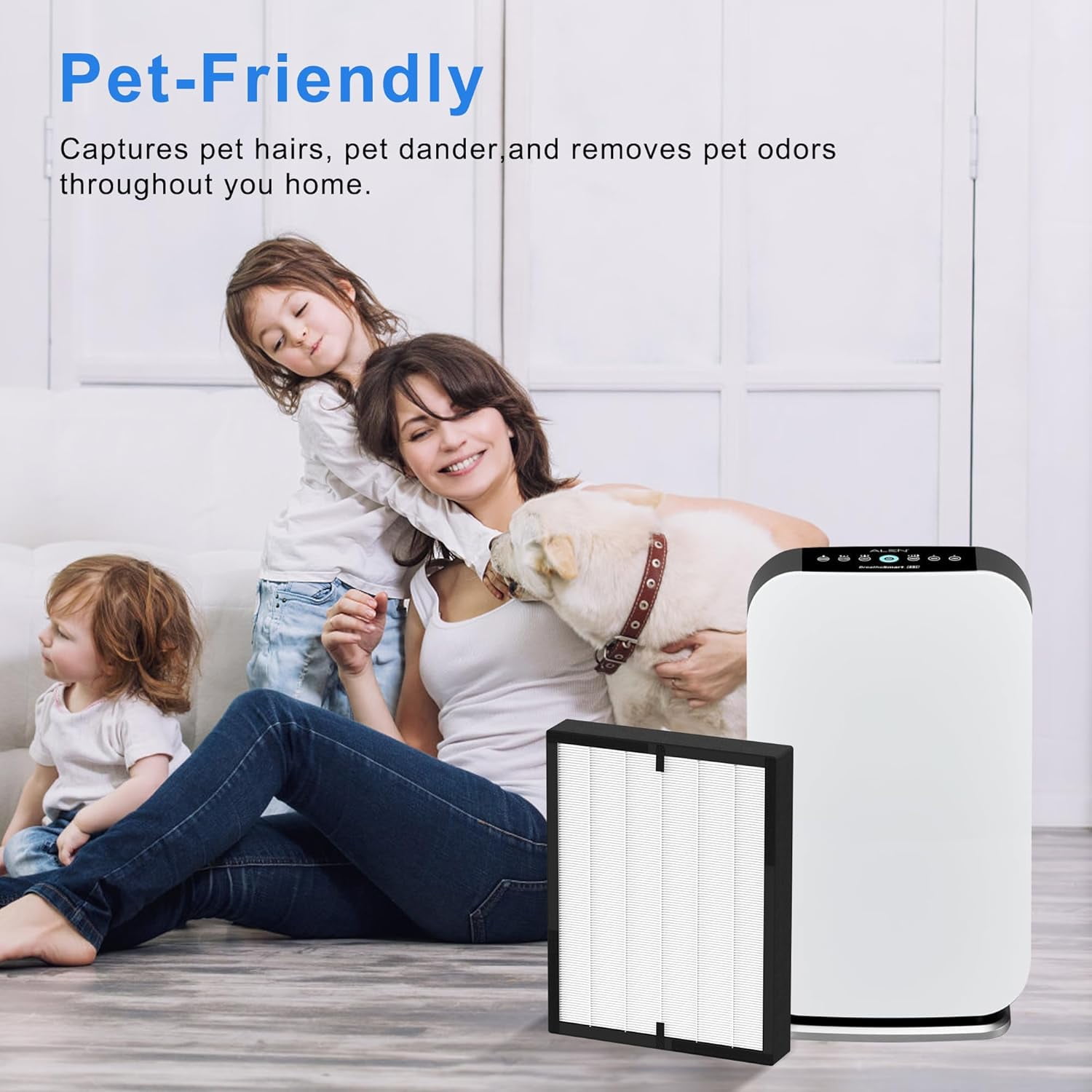 True HEPA 45i Replacement Filter, Compatible with 45i air purifier, Compared # B4-Fresh/FL40-Silver-Carbon, 2 Pack 3-in-1 HEPA Filter + 4 Pcs Activated Carbon Pre Filter