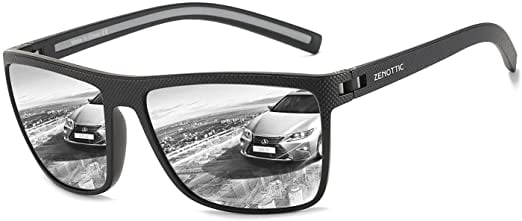 Sports Sunglasses Black Rubber Coated Frame Polarized UV 400 Protection Lenses 