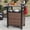Brown Cart-1, variant on 51.2" Wicker Outdoor Bar Cart - Black Patio Console Storage Table Buffet Cabinet Serving Kitchen Cart with Wheels for Outside Backyard