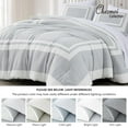 thumbnail image 5 of Chezmoi Collection Wyatt 7-Piece Queen Bed in a Bag Comforter Set with Sheets Hotel Style Silver/White Square Pattern Bedding Set, 5 of 9