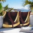 thumbnail image 4 of Vintage Art Outdoor Pillow Covers Pack of 2 Abstract Dark Red Gold Shape Graffiti Waterproof Throw Pillow Covers Decorative Cushion Cases for Patio Garden Tent Balcony Couch 26x26 inch, 4 of 8
