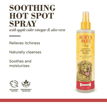 Burt's Bees Natural Pet Care Soothing Hot Spot Spray for Dogs, 10 oz
