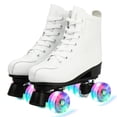 thumbnail image 6 of EONROACOO Adult & Kids Roller Skates, Shiny Wheels Double-Row Quad Skates(White, Women 7/Men 5.5), 6 of 10