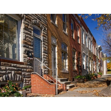 Row Houses in Fells Point Neighborhood, Baltimore, Maryland, USA Print Wall Art By Scott T.