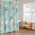 thumbnail image 6 of Teal Sea Turtle Starfish Shower Curtains for Bathroom, Summer Beach Coral Shell Blue Washable Fabric Shower Curtain with Hooks Waterproof Bathroom Decor Sets, 60 x 72 Inches, 6 of 9
