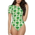 thumbnail image 1 of Saiise Brocoli 1 Motif Grenouillère à Manches Courtes pour Femme Pyjama à Col Rond Justaucorps Extensible avec Fermeture à Boutons-Pression-X-Grand, 1 of 7