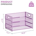 thumbnail image 3 of Organizador de papel Marbrasse, bandeja para cartas, 3 niveles, malla, color morado, 3 of 6
