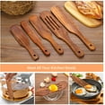 thumbnail image 7 of Visland Wooden Spatula Premium Natural Teak Wood Slotted Spatulas Spoons for Cookware Kitchen Cooking Heat Resistant For Stirring, Mixing, Serving,1PC, 7 of 7