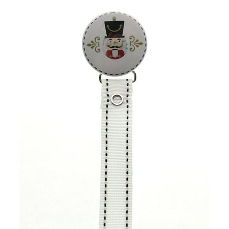 White Nutcracker Pacifier Clip