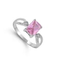 thumbnail image 4 of CHOOSE YOUR COLOR Pink Cubic Zirconia Elegant Ring .925 Sterling Silver Band Jewelry Female Size 8, 4 of 4