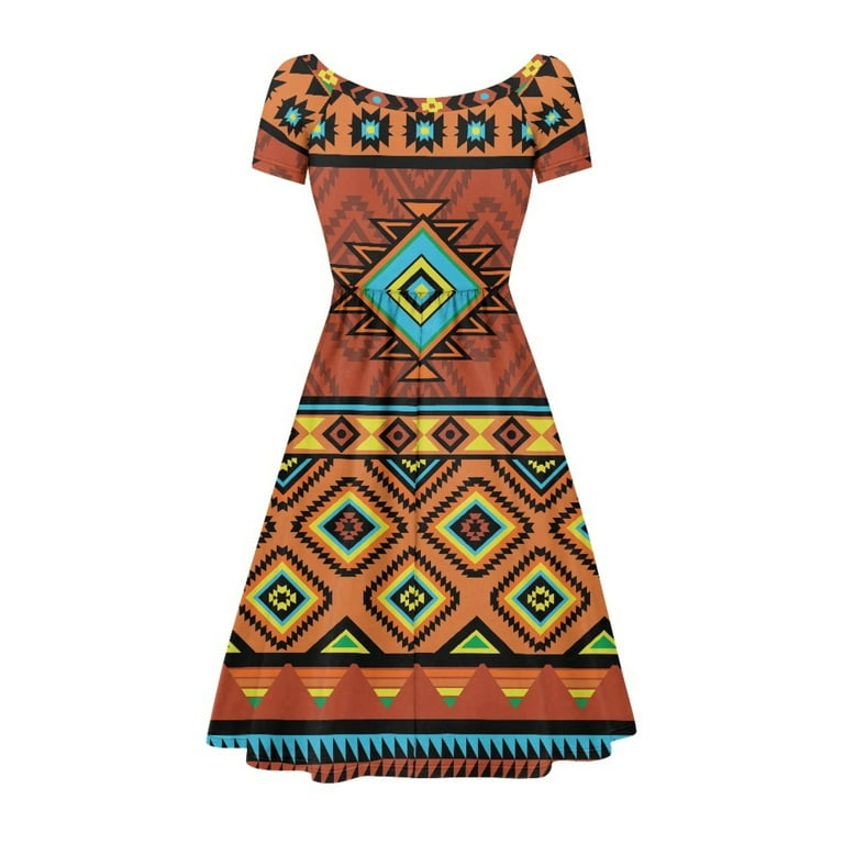 aztec skater dress Mandy K Women's Multi Aztec Print Skater Dress, Missing Size Tag. Southwest Prin