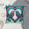 thumbnail image 2 of Orinice  Valentines Day Throw Pillow Cushion Cover, Birds with Heart Kissing Each Other Love Romance Theme Artwork, Decorative Square Accent Pillow Case, White, 2 of 5